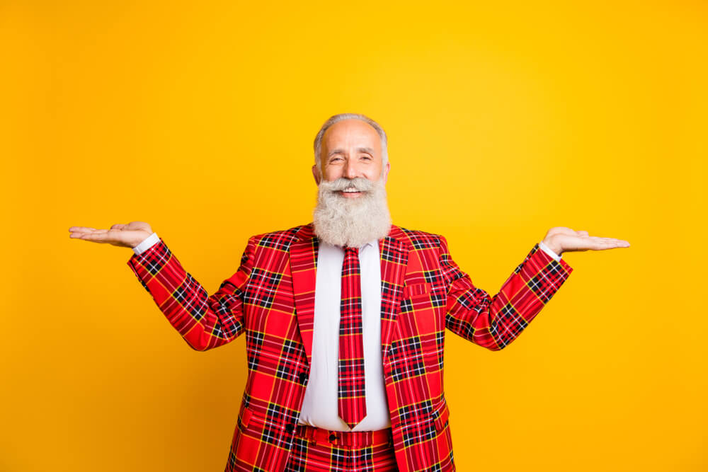 man wearing a novelty suit