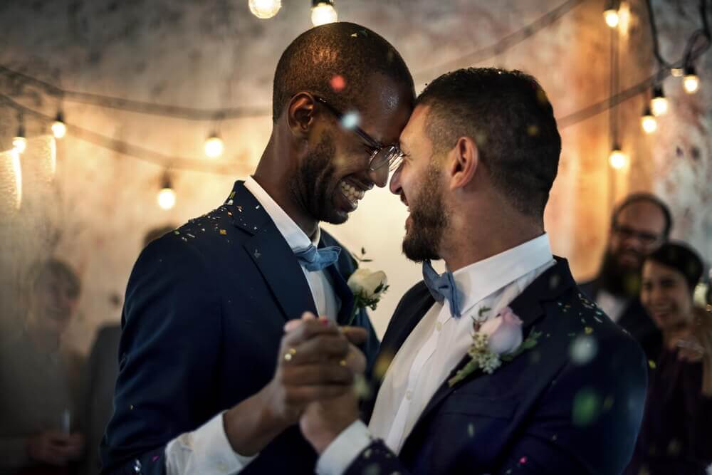 gay male couple getting married