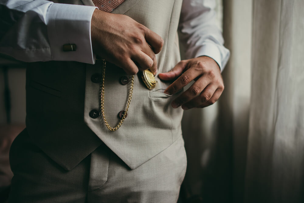 How to wear a pocket watch with a waistcoat Suit Direct