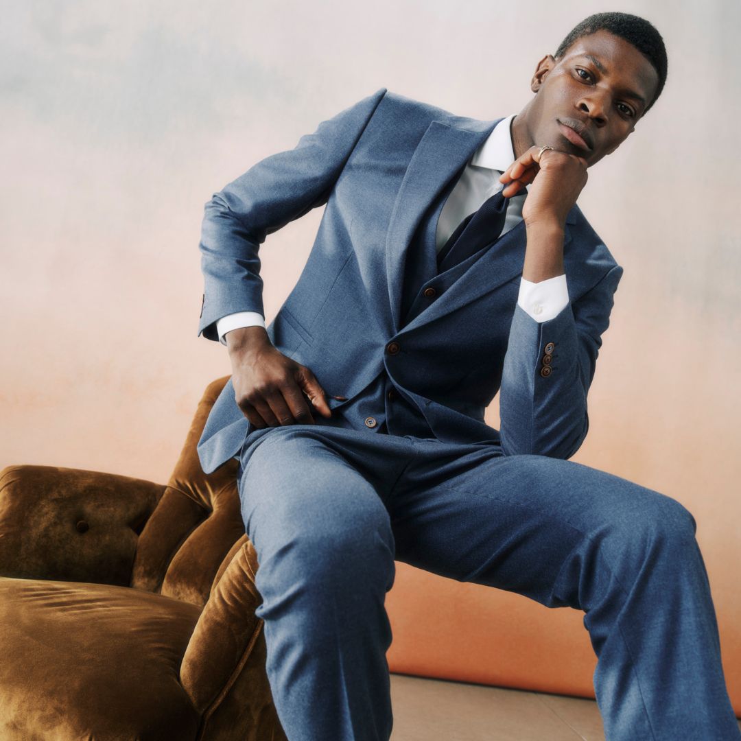 blue suit interview tie