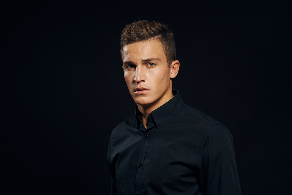 young man wearing a black shirt