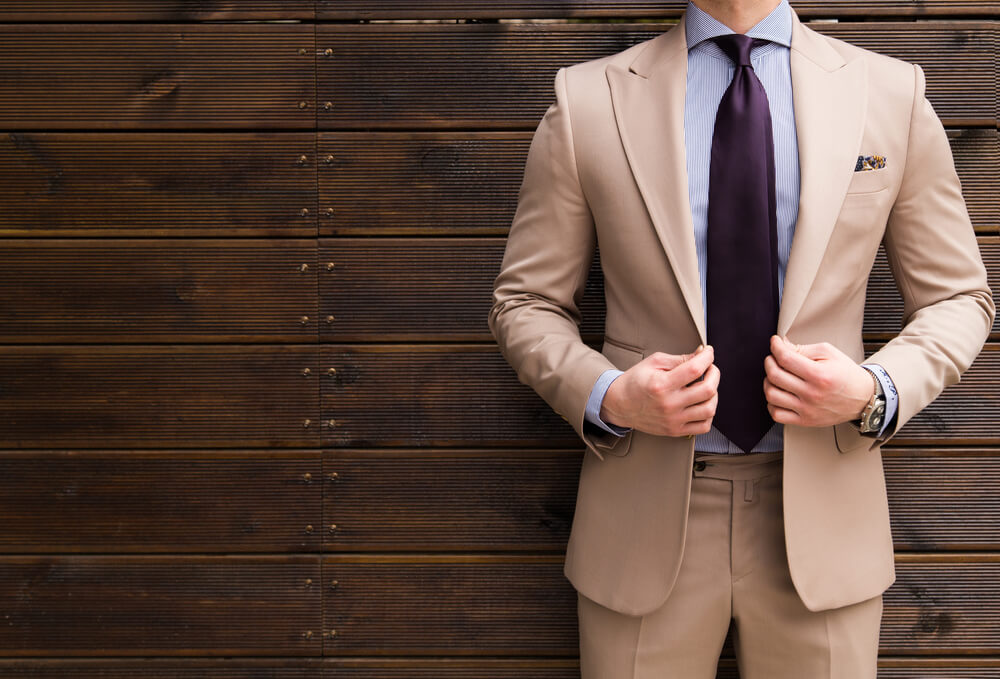 man takes care of his suit