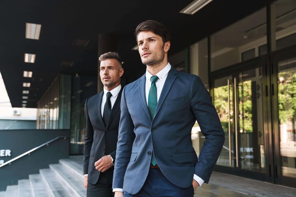 button down shirt with suit