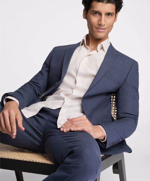 Navy Linen Suit