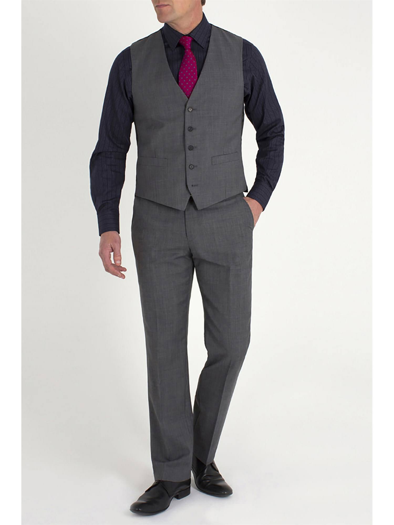 Jeff Banks Grey Pick and Pick Black Label Waistcoat