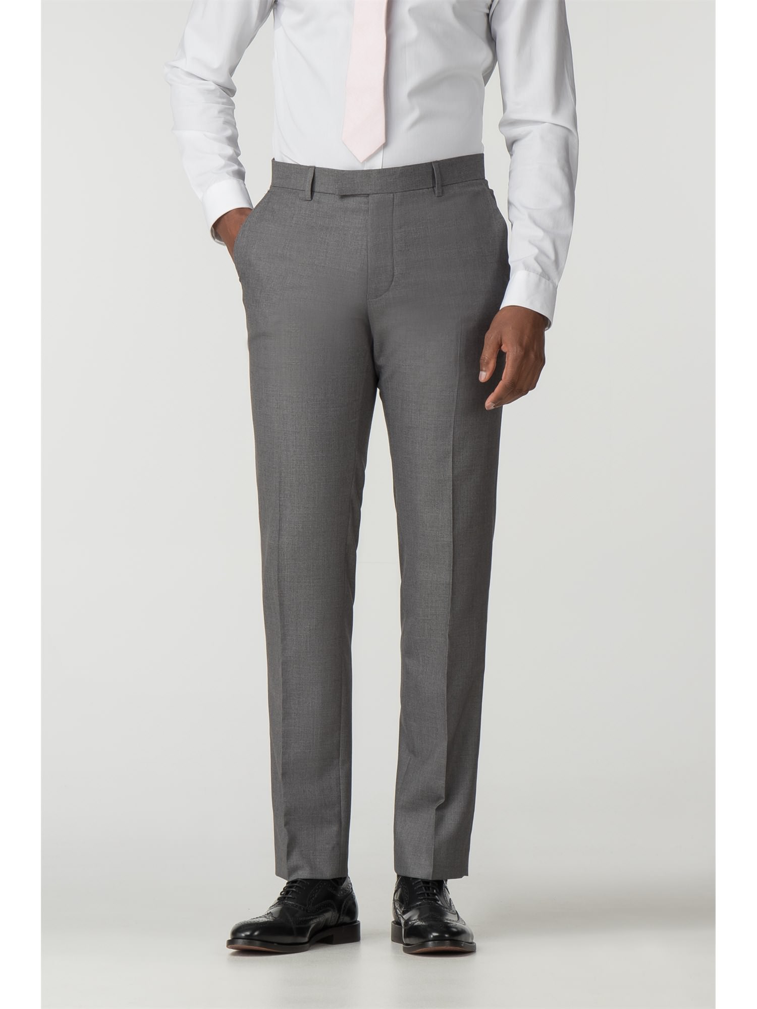 Occasions Grey Plain Slim Fit Trouser | Suit Direct