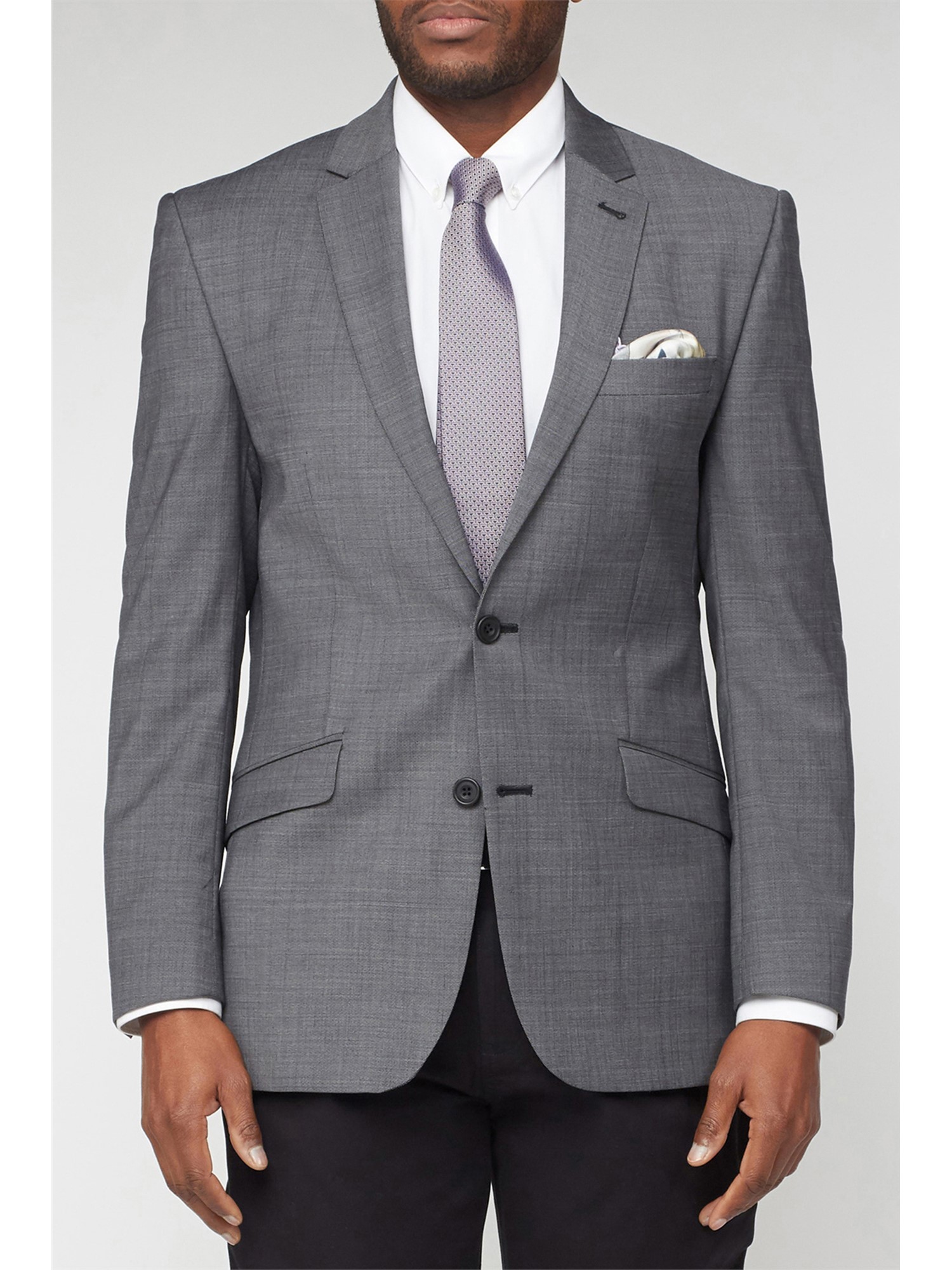 J by Jasper Conran Charcoal Pindot Tailored Suit Jacket