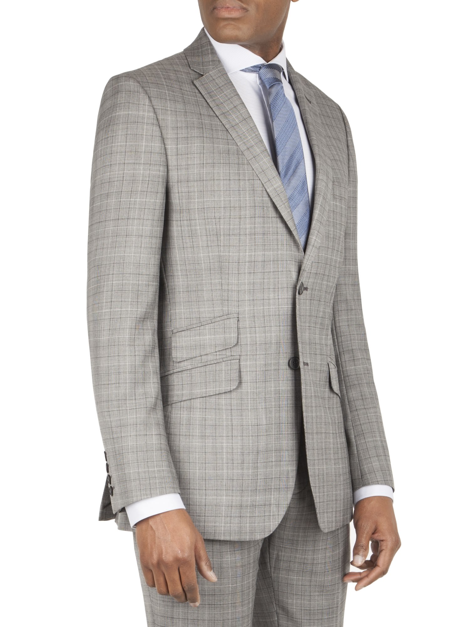 Racing Green Grey Jaspe Check Tailored Fit Suit Jacket