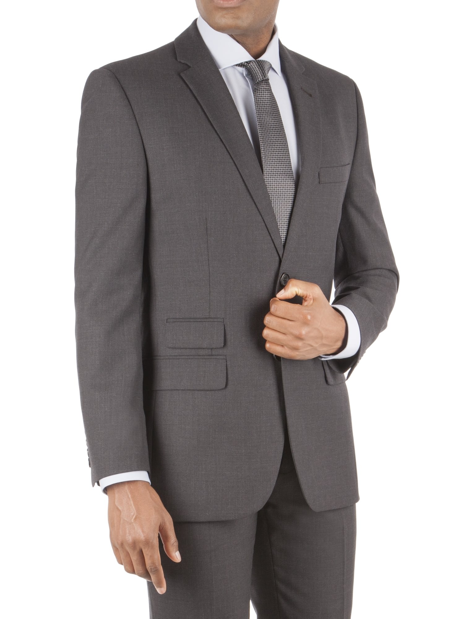 Racing Green Charcoal Dobby Tailored Fit Suit Jacket