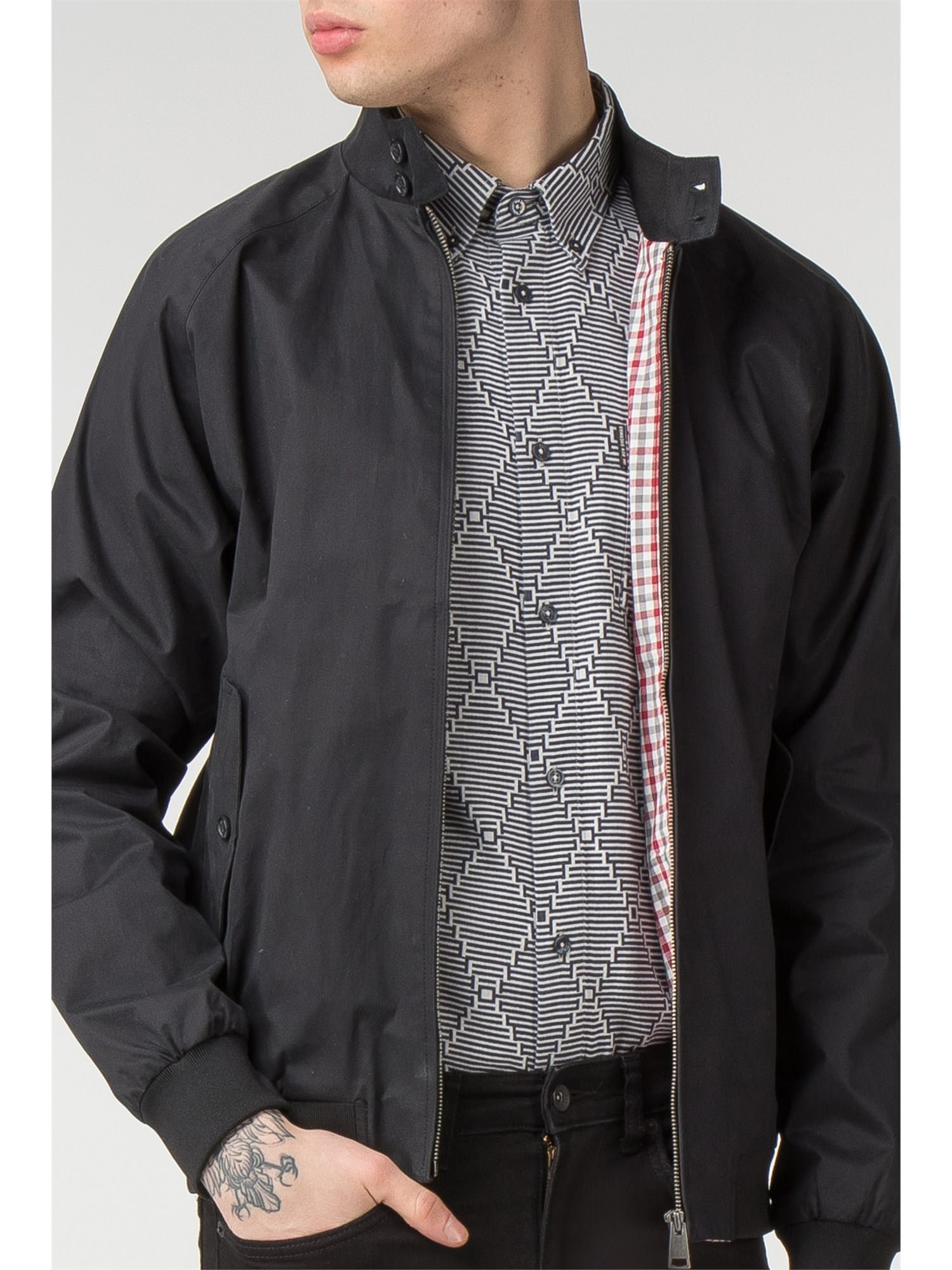 Download Ben Sherman | Men's Black Harrington Jacket | Suit Direct