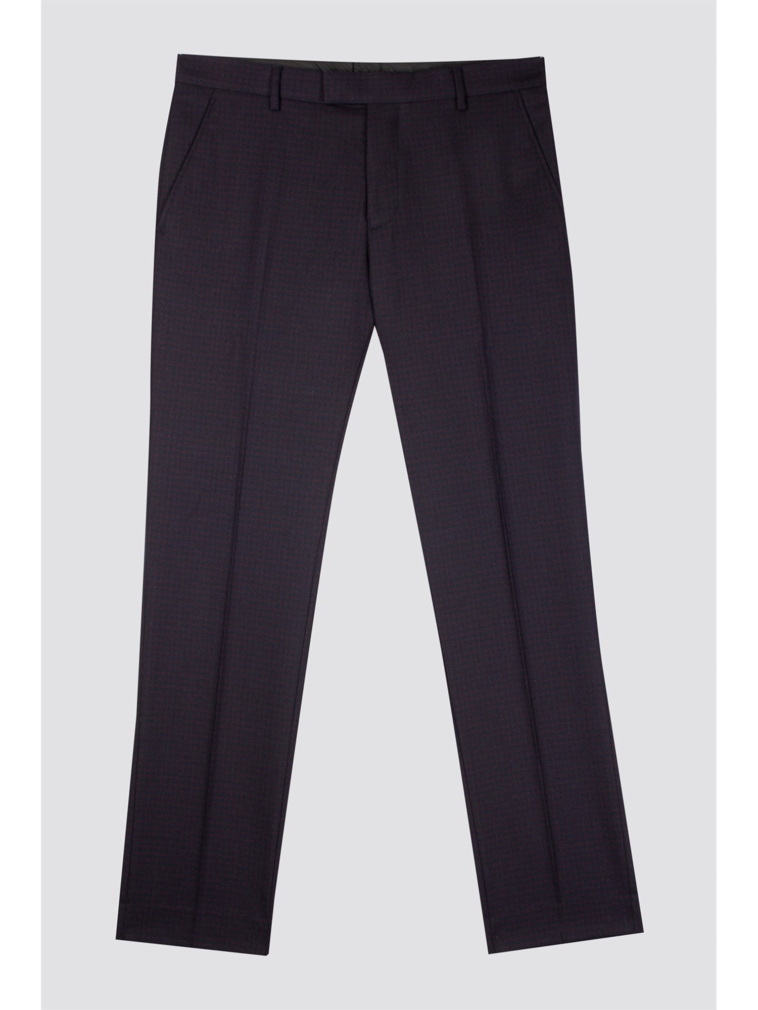 ben sherman slim fit navy & mulberry gingham men's trousers