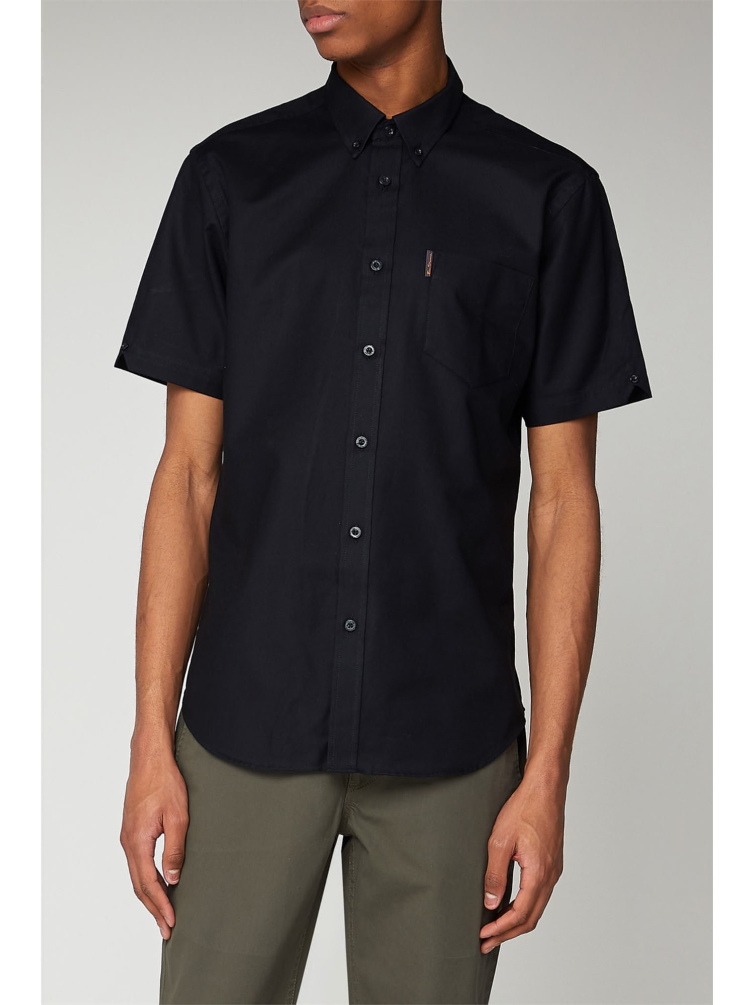 ben sherman black short sleeve oxford shirt
