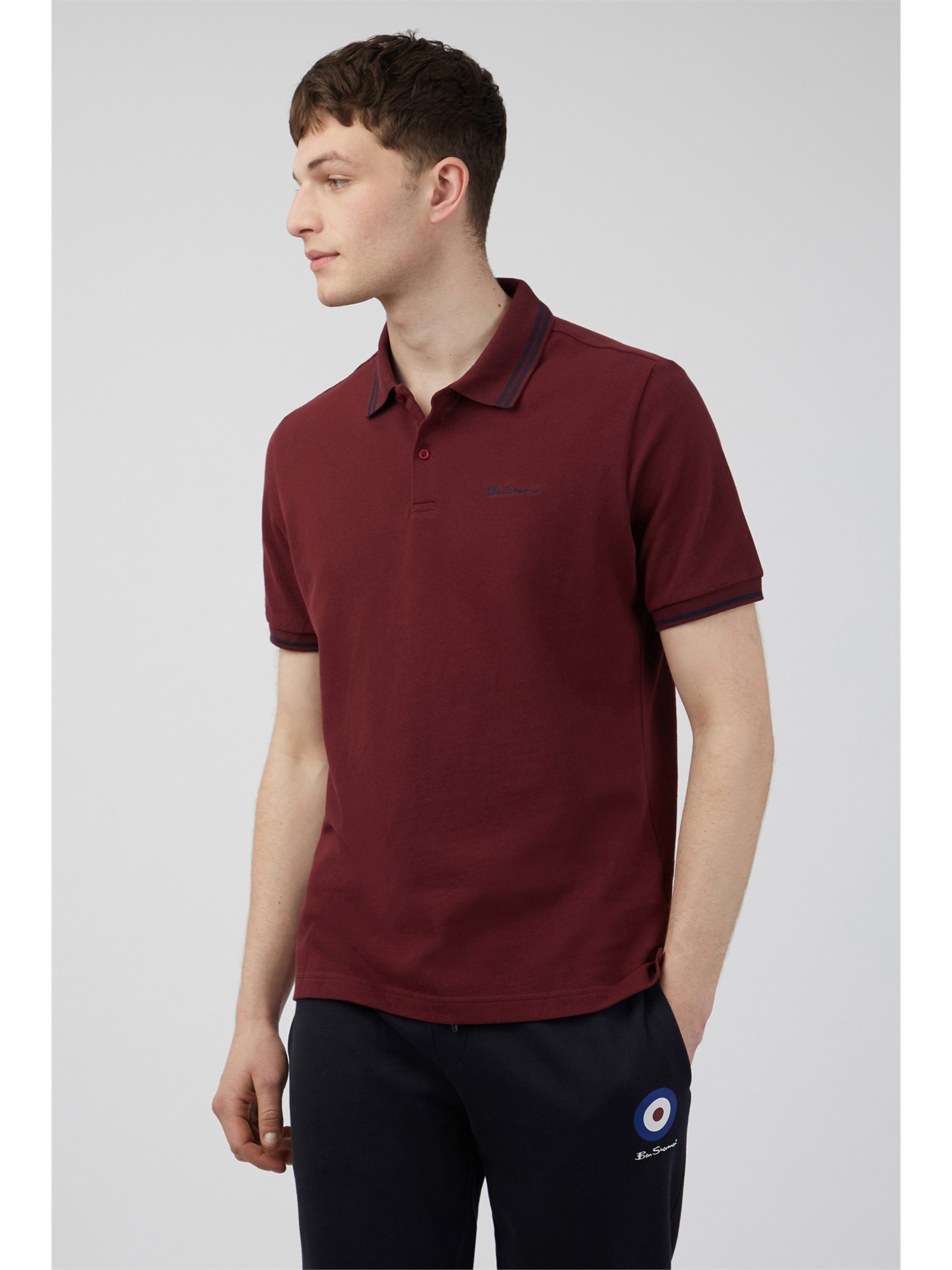 Ben Sherman Romford Tipped Polo Shirt - Burgundy