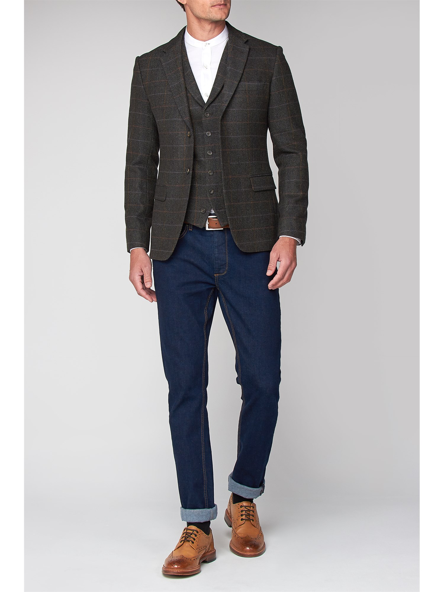 Racing Green | Heritage Check Tweed Jacket | Suit Direct