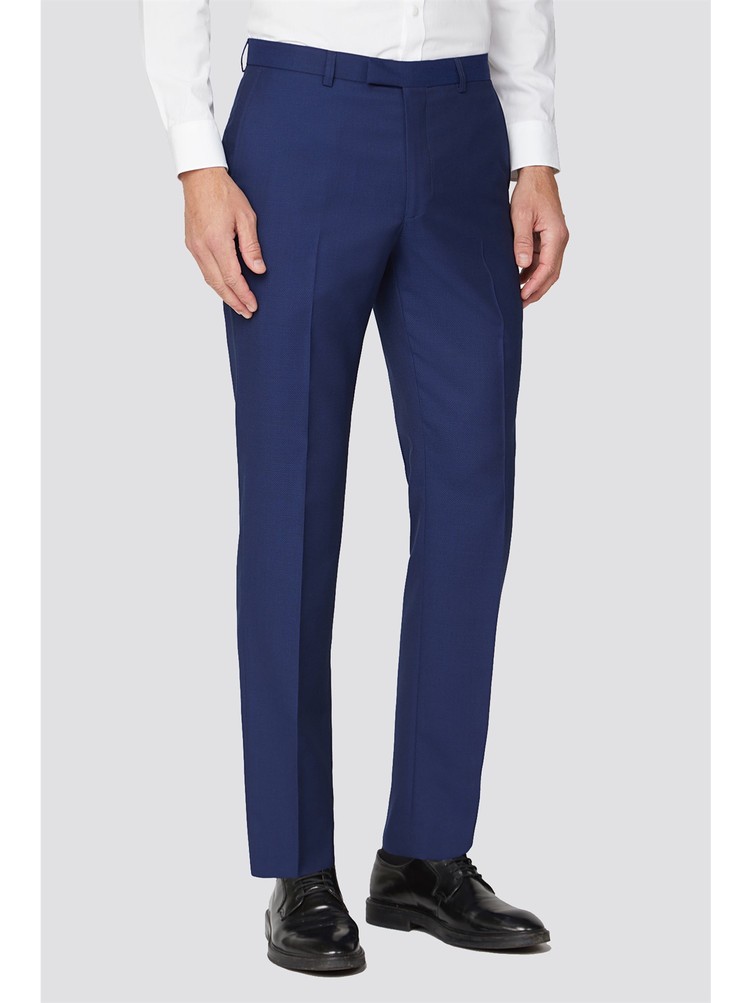 Alexandre of England Blue Texture Regular Fit Men's Suit Trousers