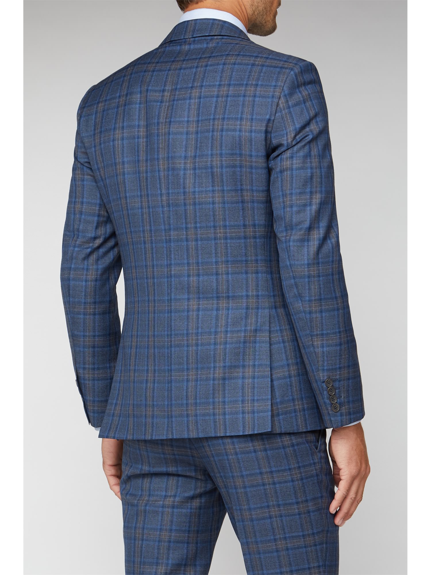 Racing Green | Blue & Rust Checked Tailor Fit Suit | Suit Direct