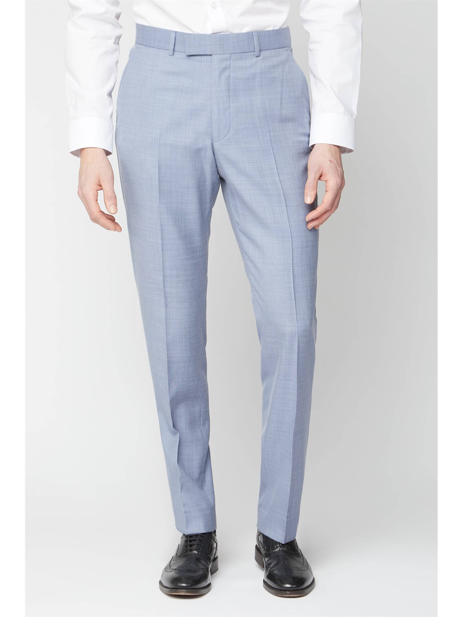 Scott & Taylor Occasions Pale Blue Tailored Fit Men's Suit Trousers