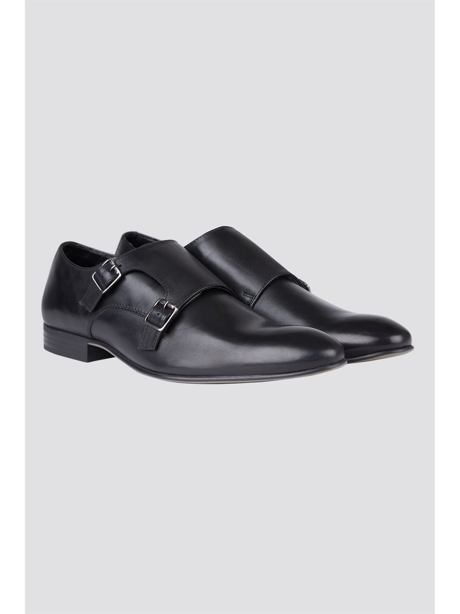 men's black monk strap shoes