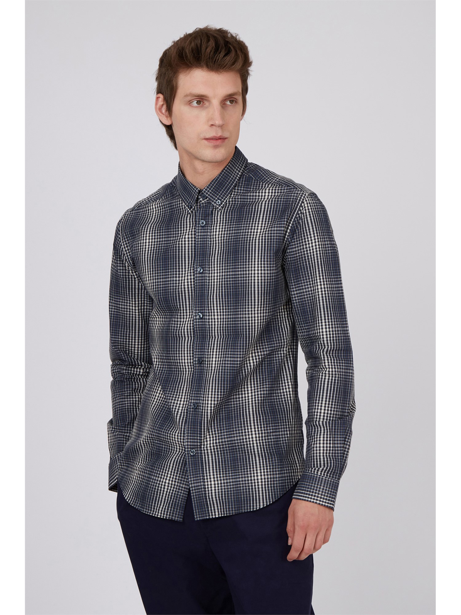 Ben Sherman Ivory Gradient Checked Shirt