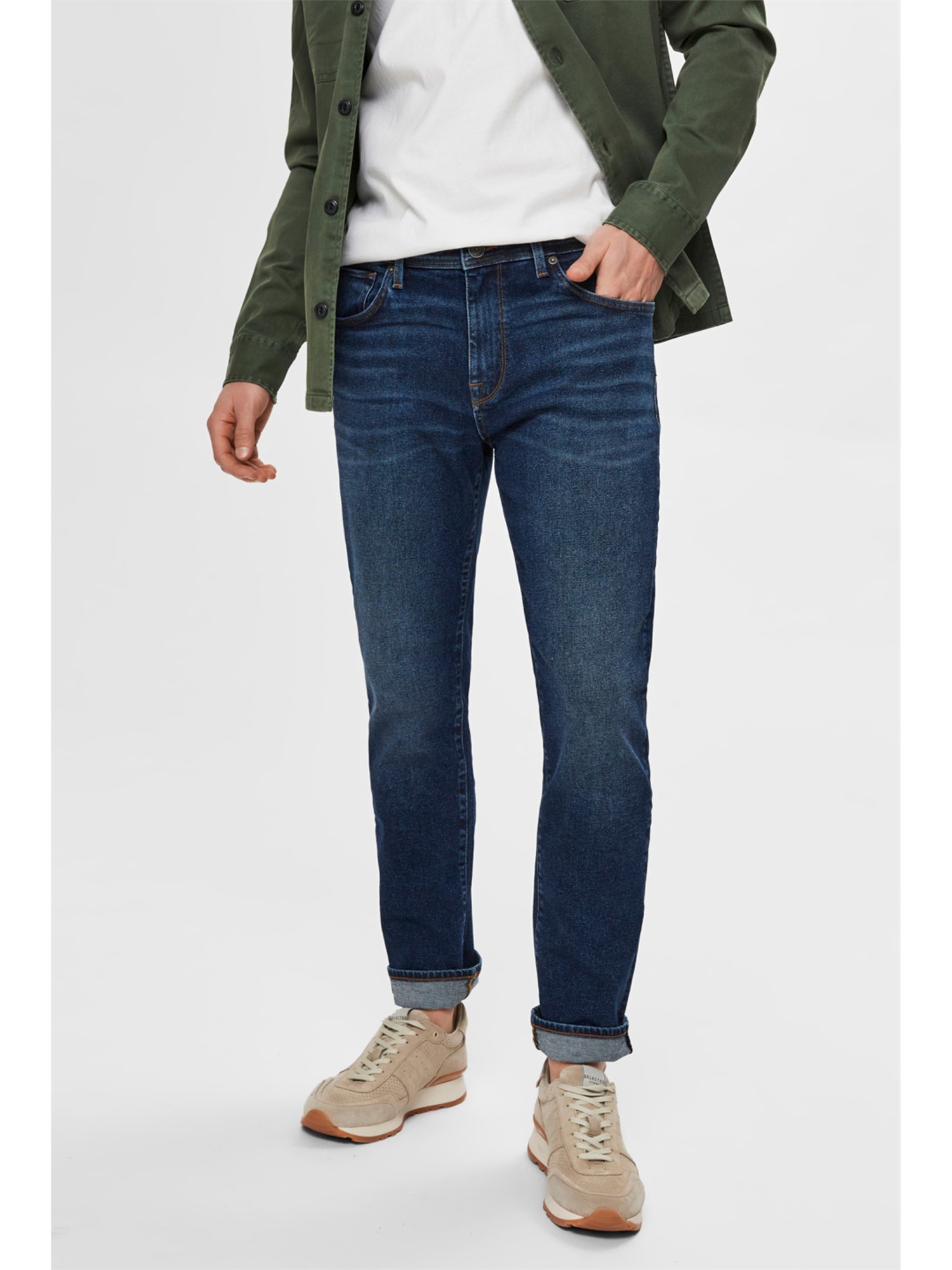 Selected Homme Leon slim Fit Jeans in Light Blue Wash