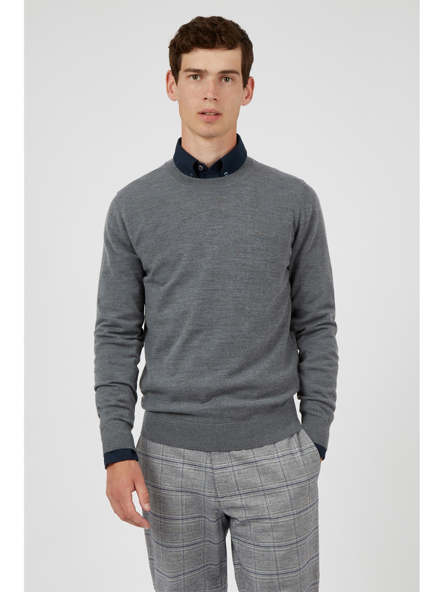 Ben Sherman Steel Signature Merino Crew Neck Jumper