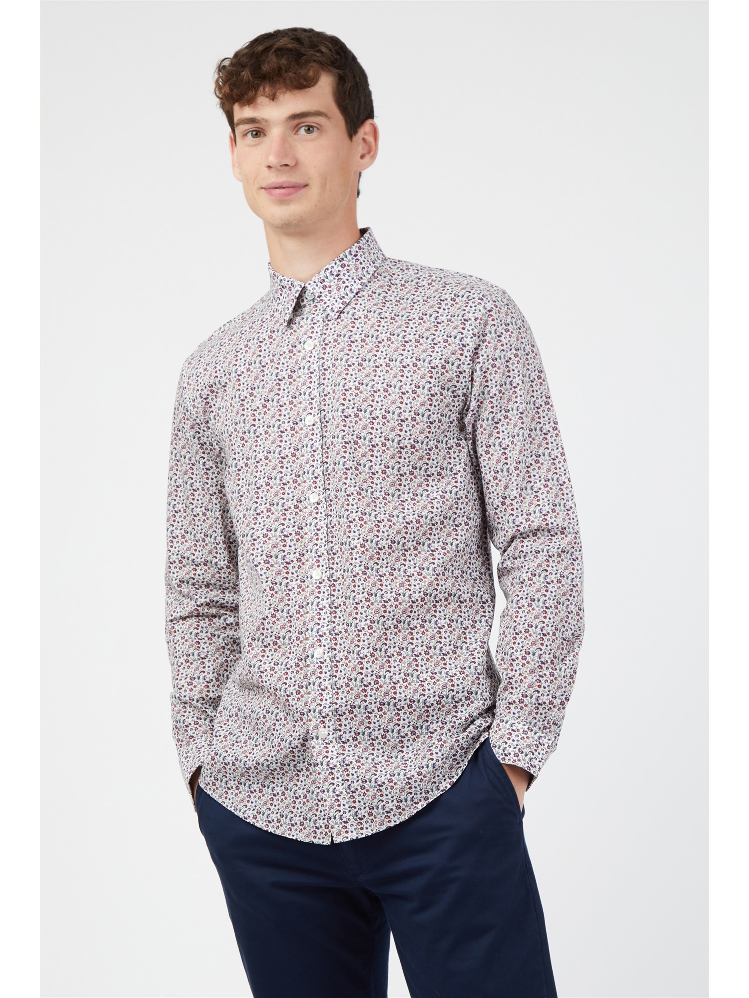 Ben Sherman Casual Long Sleeved Multicoloured Floral Shirt