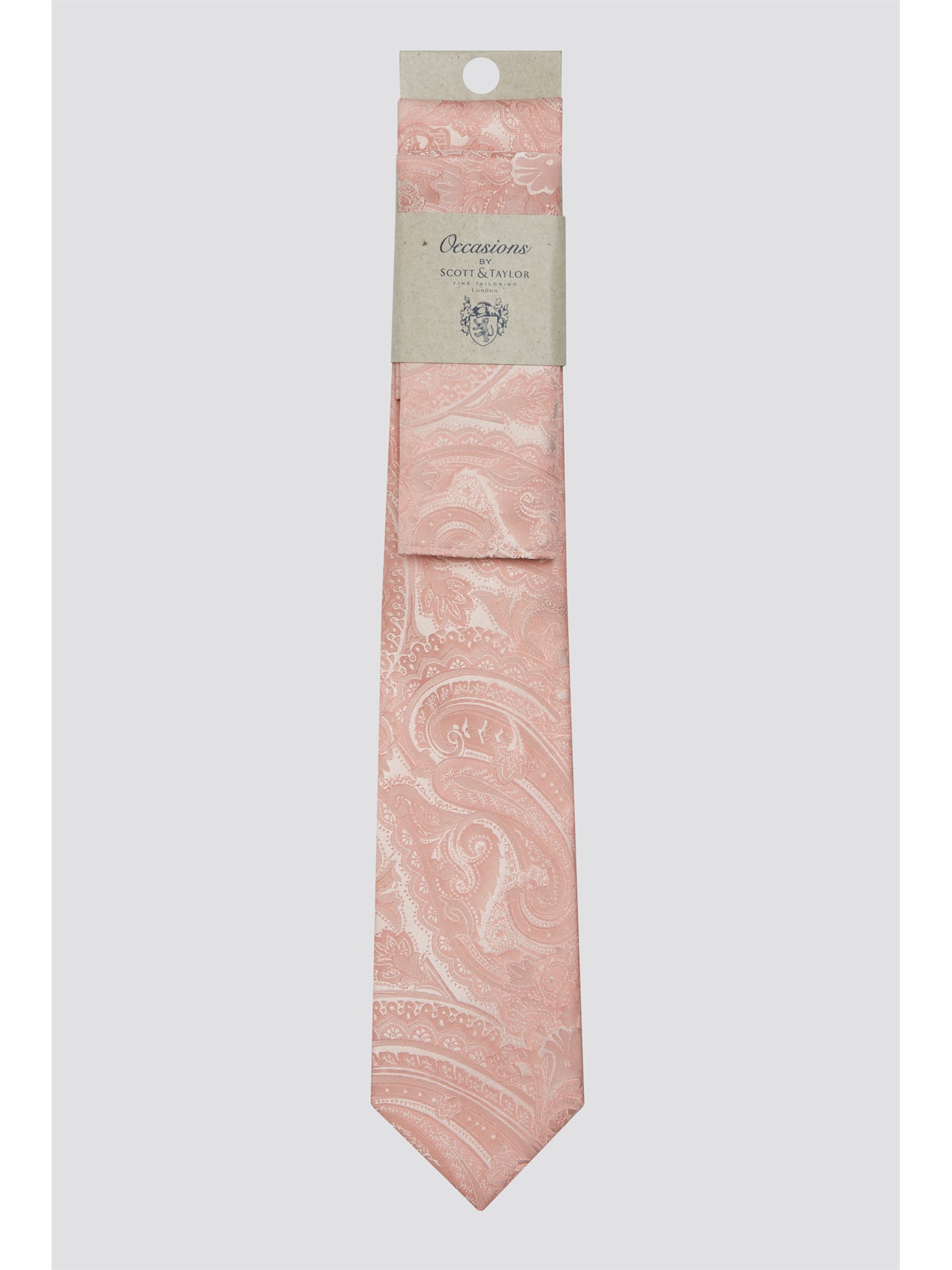 Scott & Taylor Occasions Pink Tonal Paisley Tie Pink