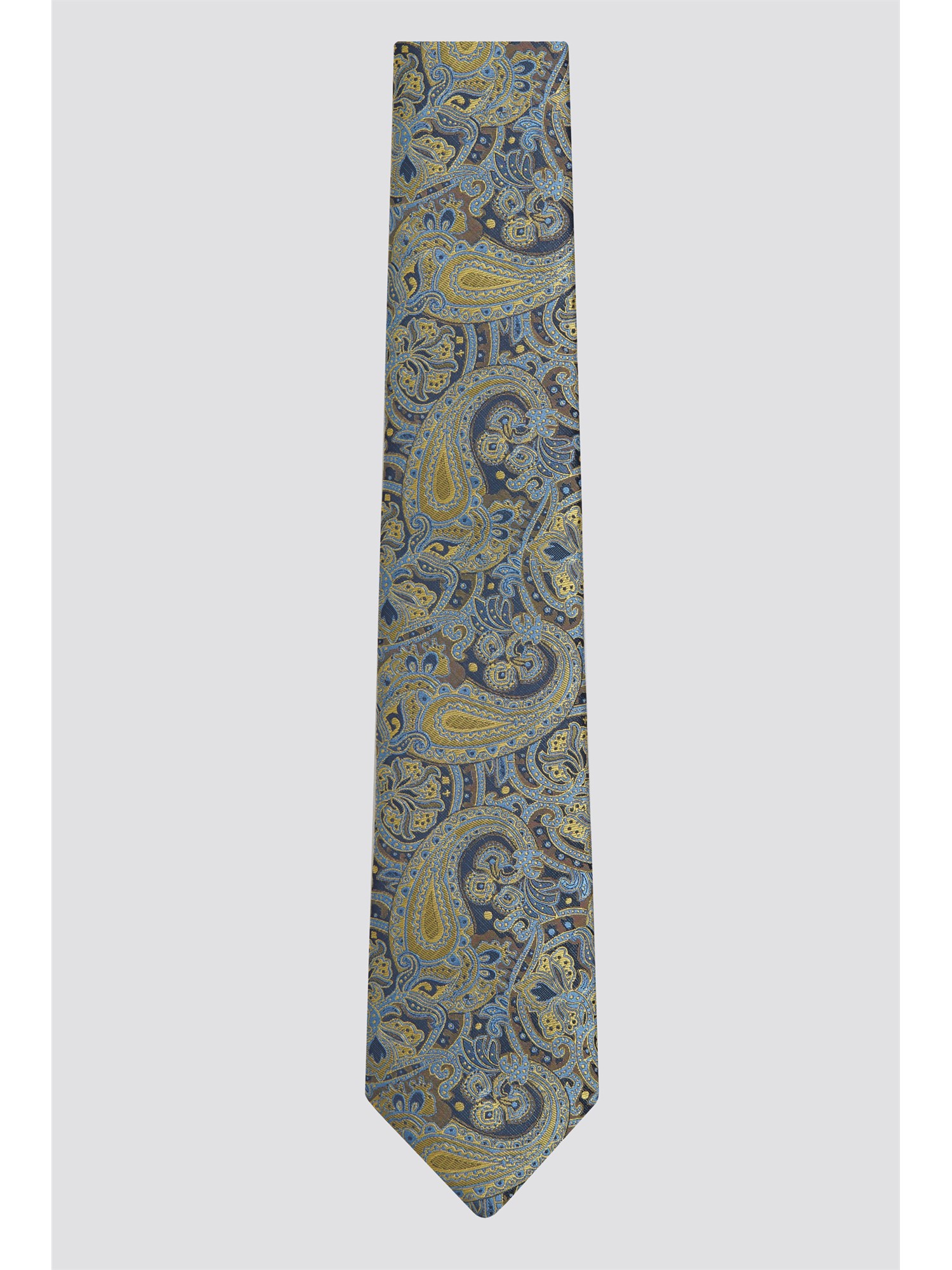 Racing Green Gold & Navy Paisley Tie GOLD