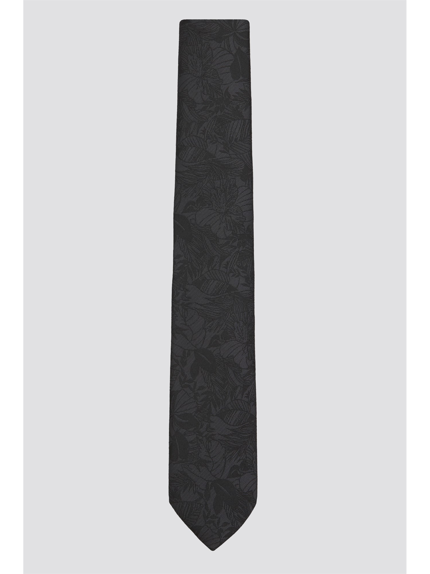 Racing Green Black Sketch Hawaiian Floral Tie Black