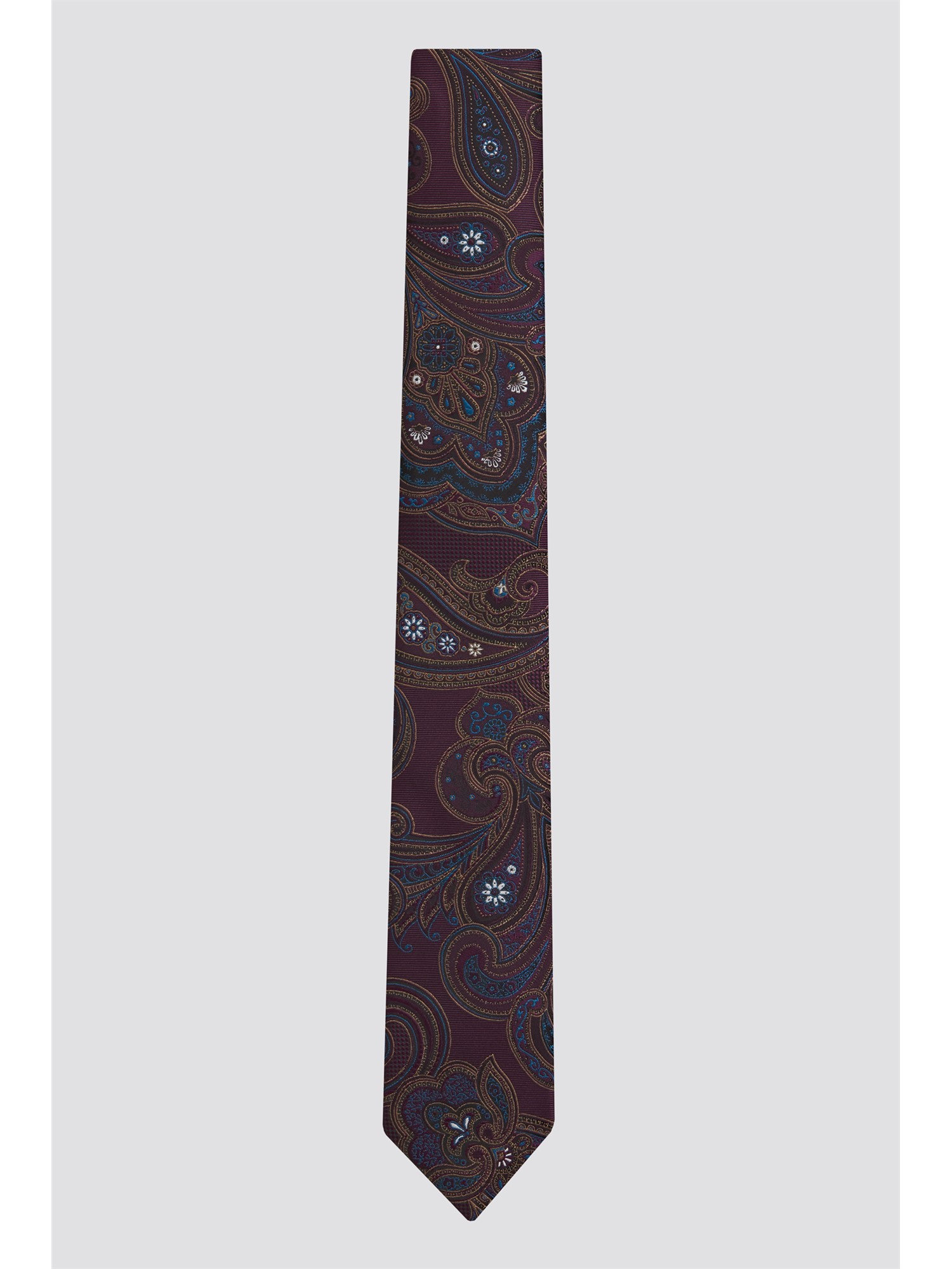 Racing Green Burgundy Intricate Paisley Tie Burgundy