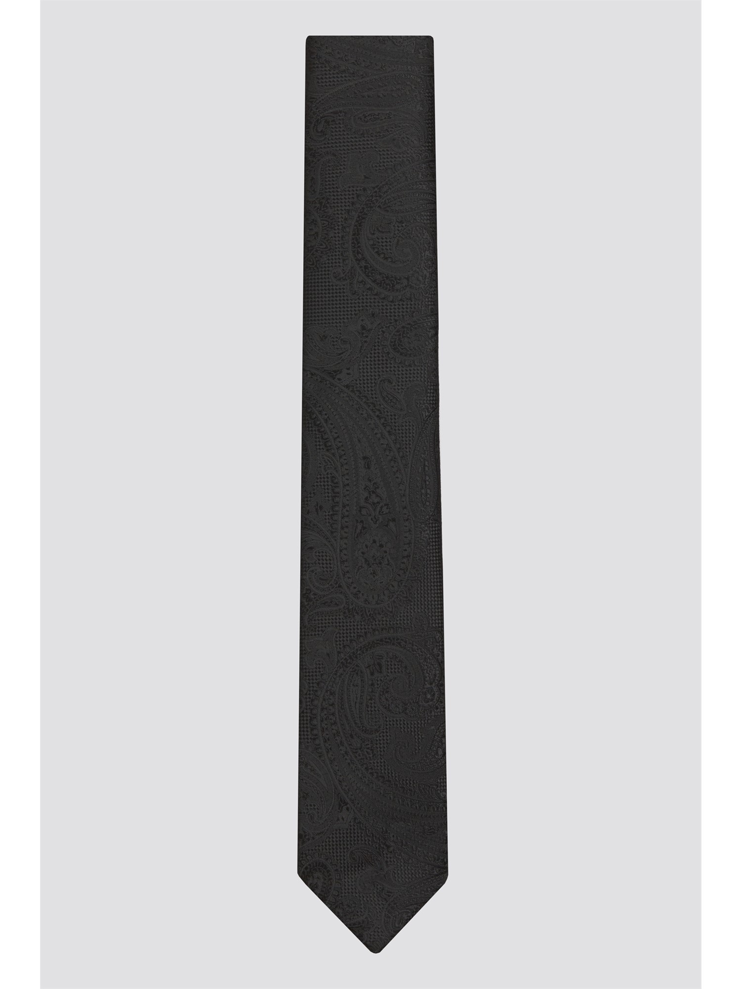 Racing Green Black Tonal Paisley Tie Black