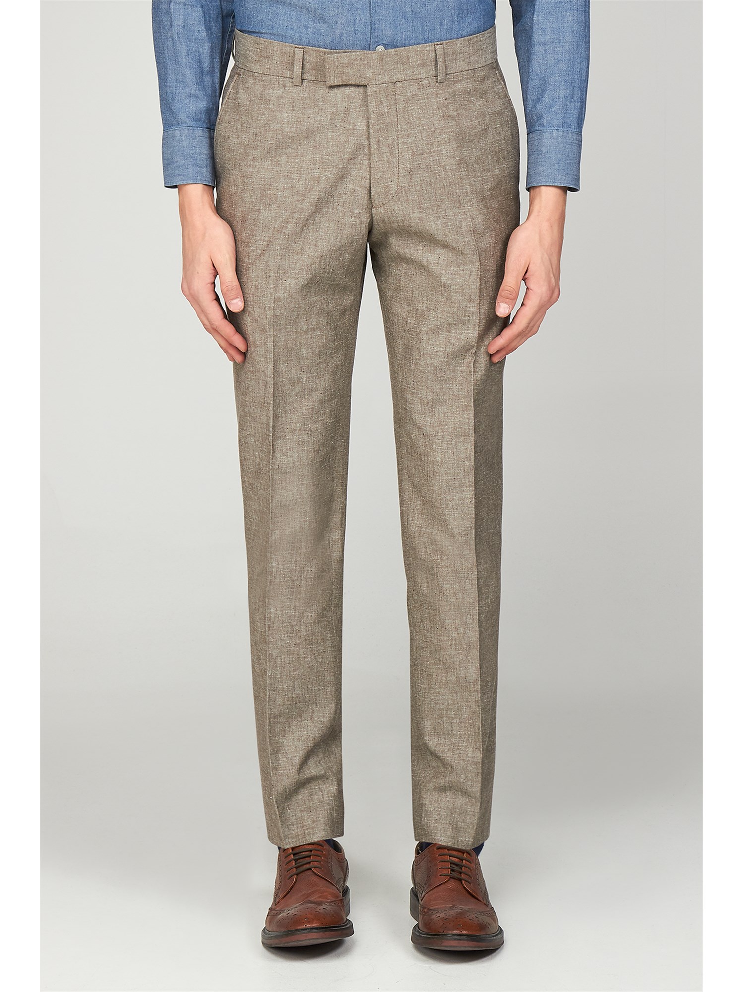 Gibson London Men's Stone Linen 3 Piece Suit Suit Direct