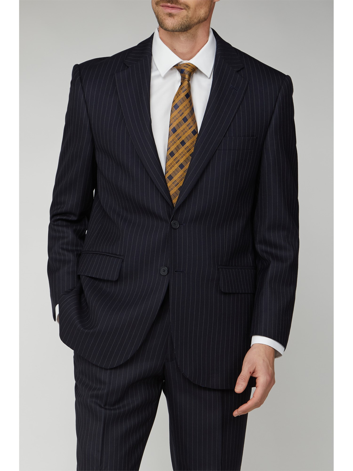 The Label Navy Pinstripe Suit Jacket