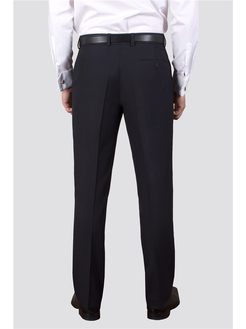  Navy Plain Weave Tailor Fit Trousers