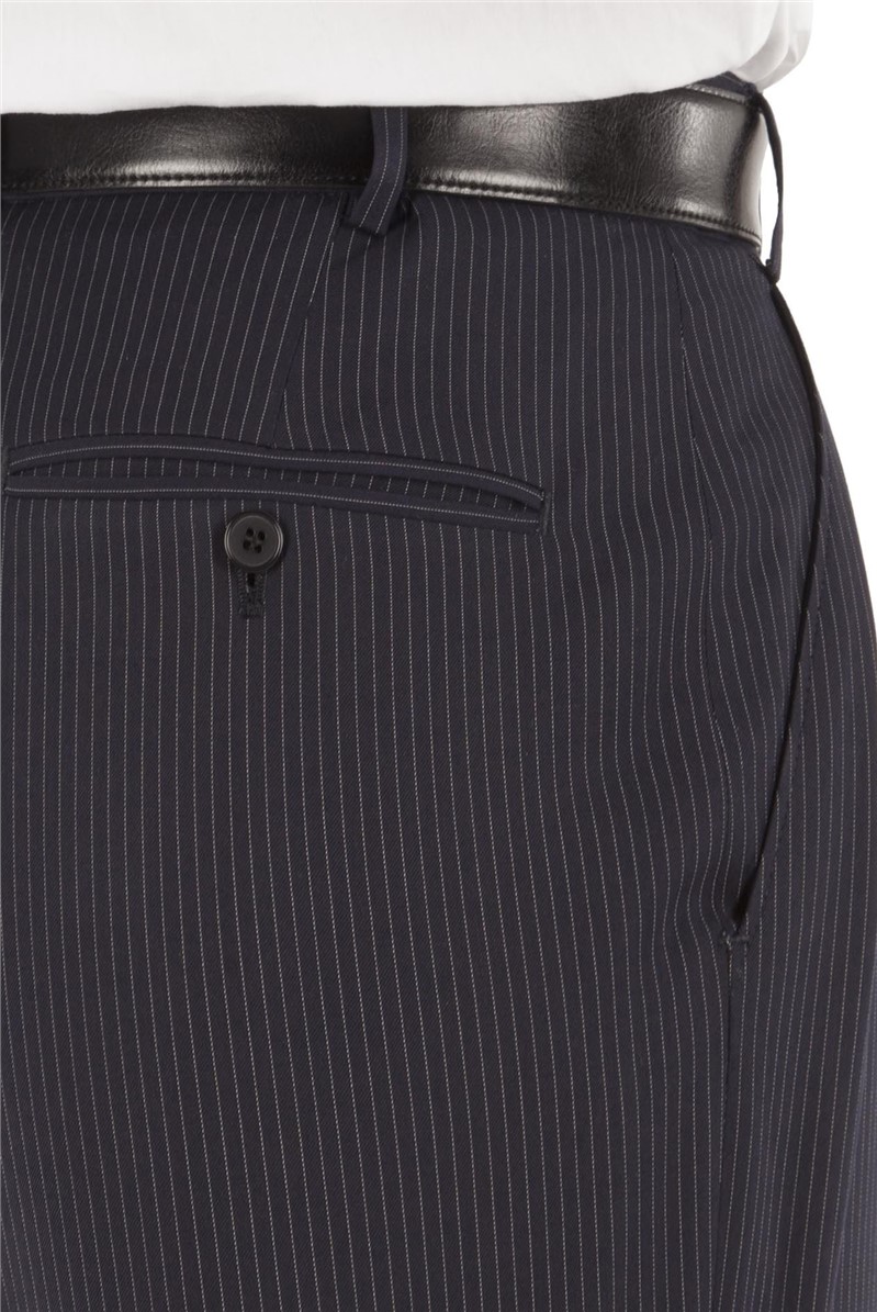  Navy Stripe Suit Trousers