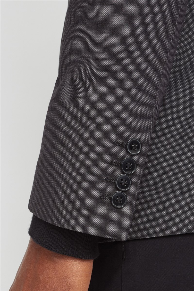  Charcoal Pindot Slim Fit Suit Jacket