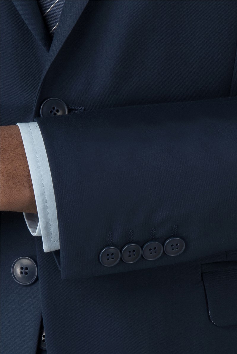 Branded Sapphire Twill Slim Suit Jacket