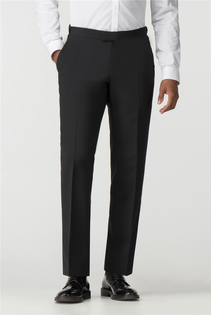  Plain Black Tailored Fit Dresswear Trouser