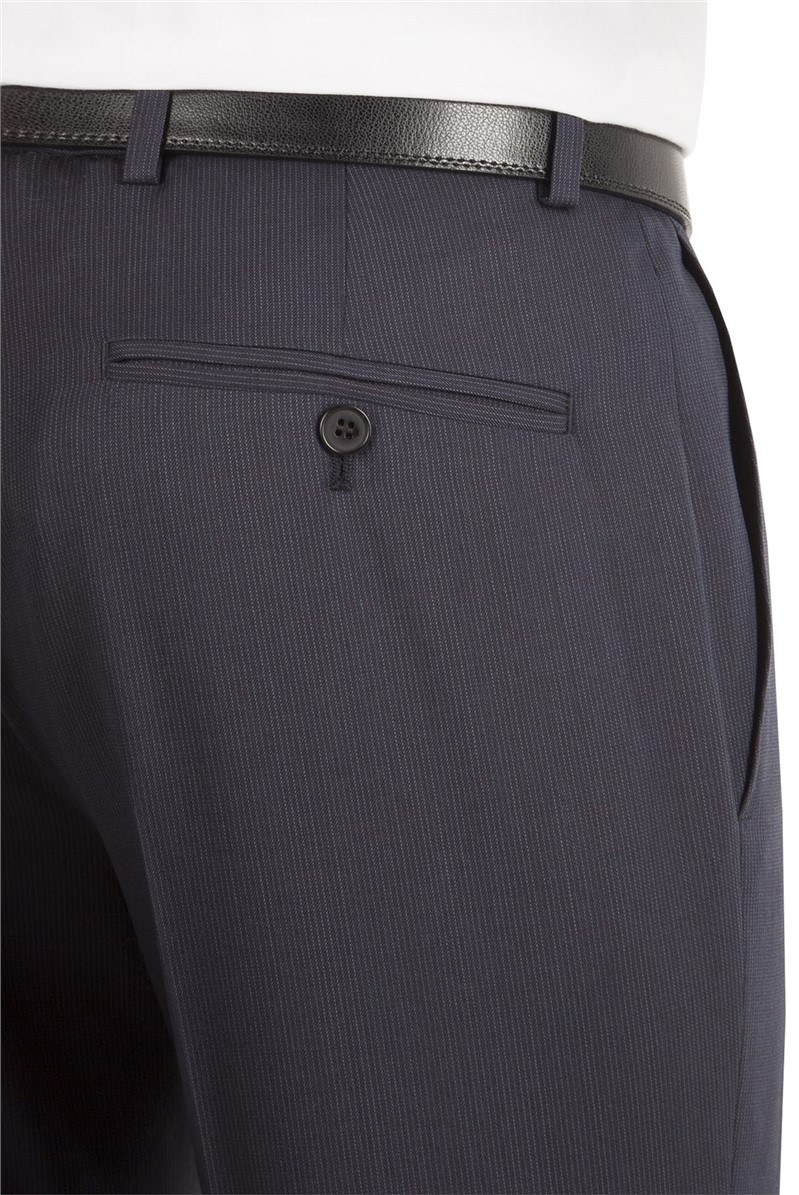  Navy Narrow Stripe Tailored Fit Suit Trouser