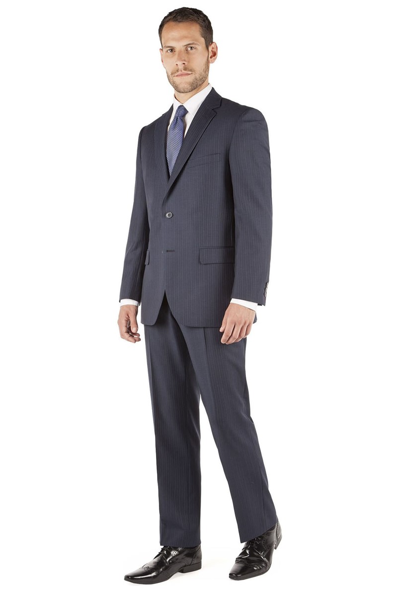 Pierre Cardin Navy Alt Stripe Regular Fit Suit