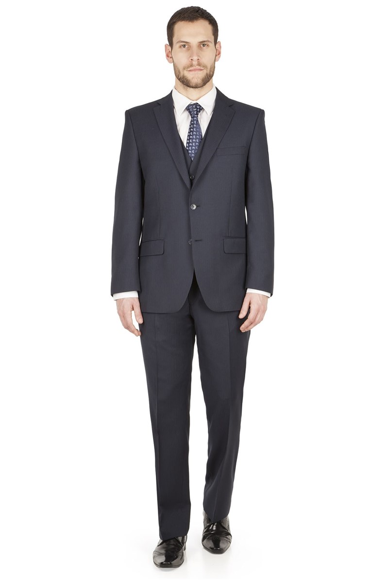  Navy Multi Stripe Regular Fit Suit Jacket