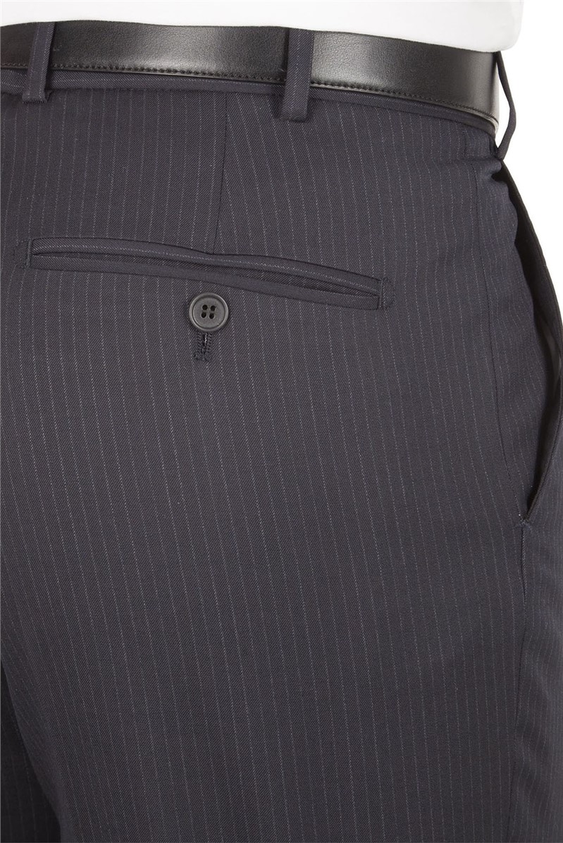  Navy Stripe Trouser Regular Fit Suit Trouser