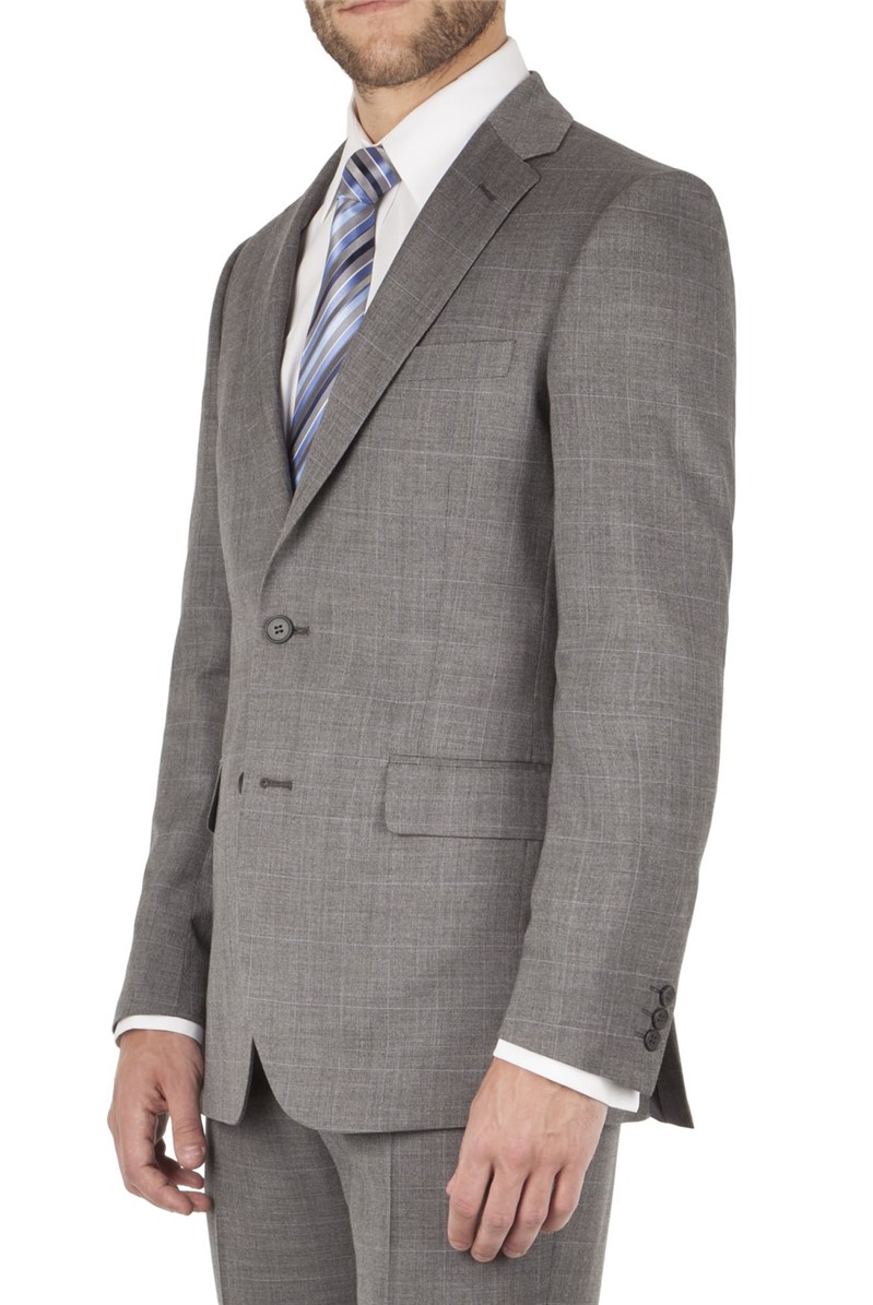 Scott & Taylor Grey Check Regular Fit Suit