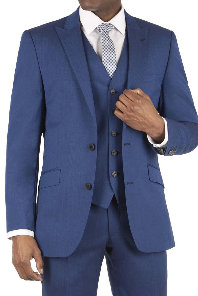  Bright Blue Panama Tailored Fit Jacket