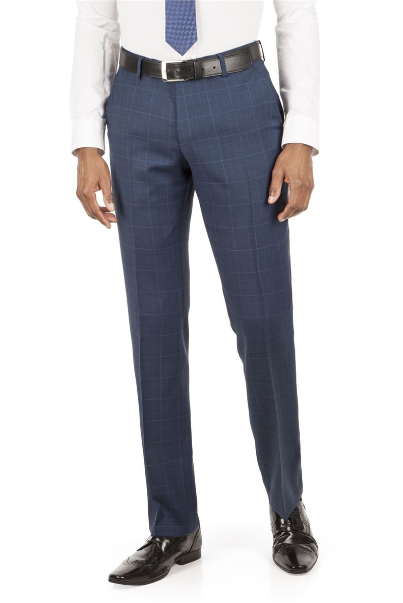  Navy Check Trouser