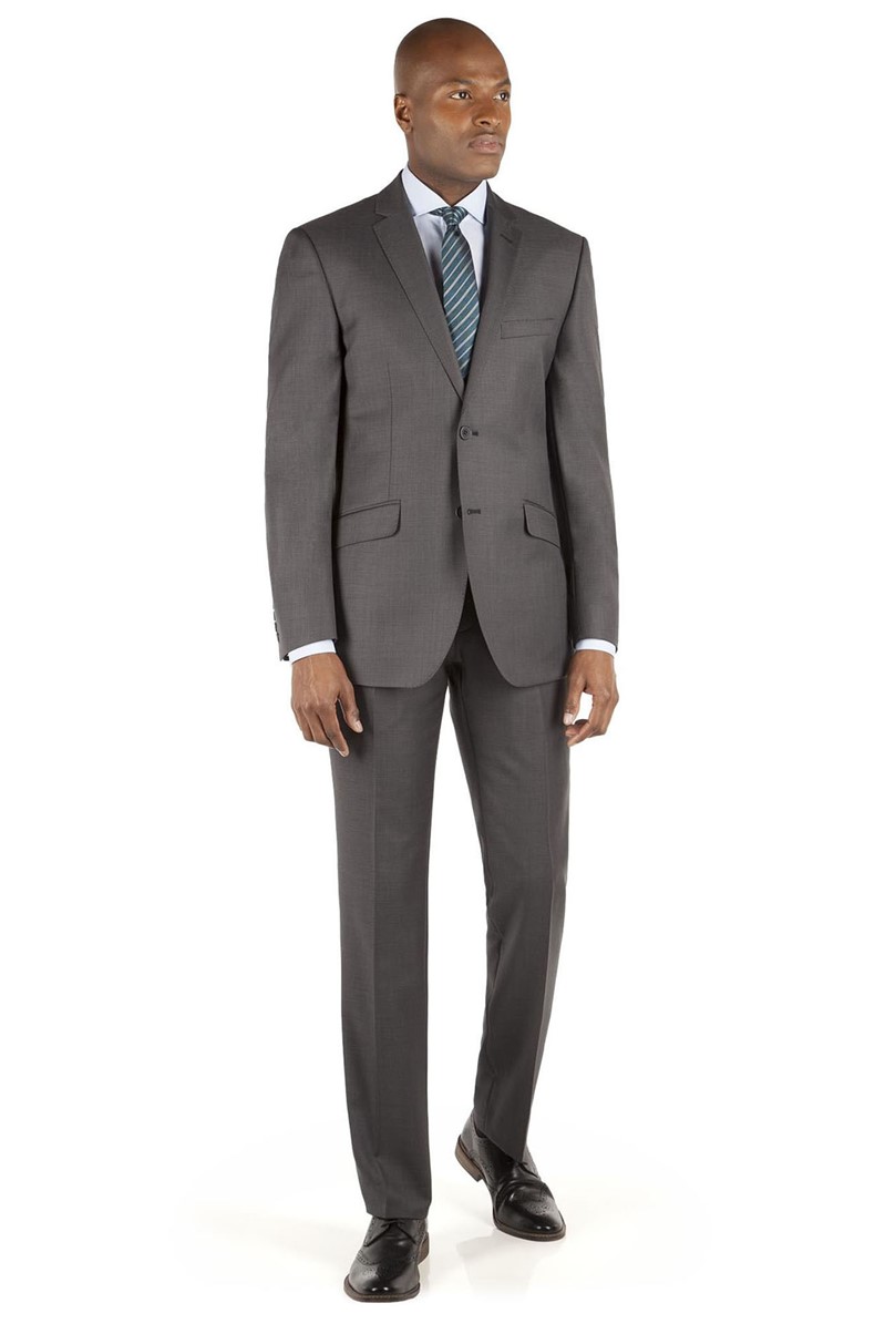  Charcoal Pick and Pick Tailored Fit Suit Jacket