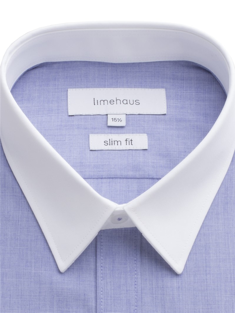  Blue End on End Slim Fit Shirt