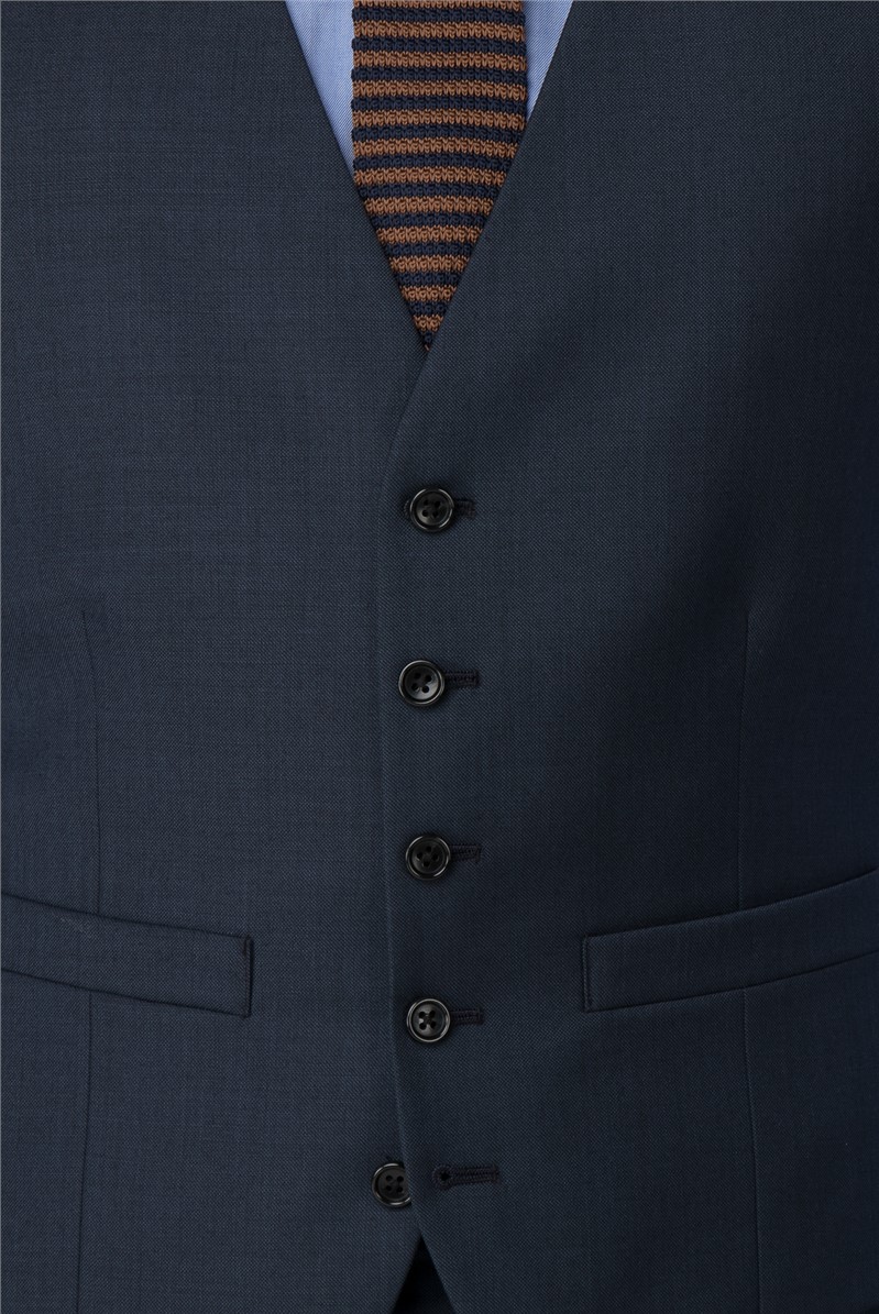  Tailored Fit Deep Blue Pick and Pick Suit Jacket