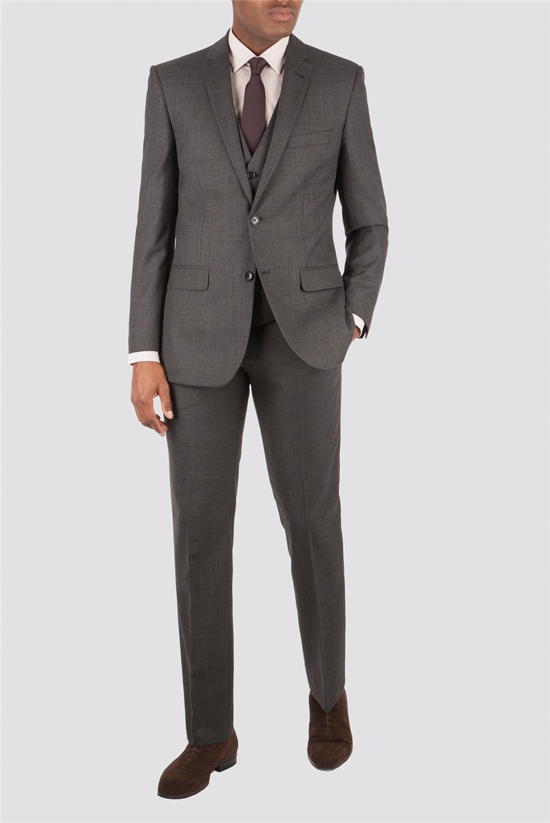  Tailored Fit Charcoal Pick and Pick Suit