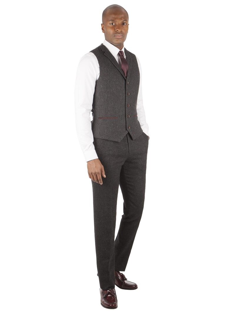 Racing Green Berry Herringbone Tailored Fit Waistcoat